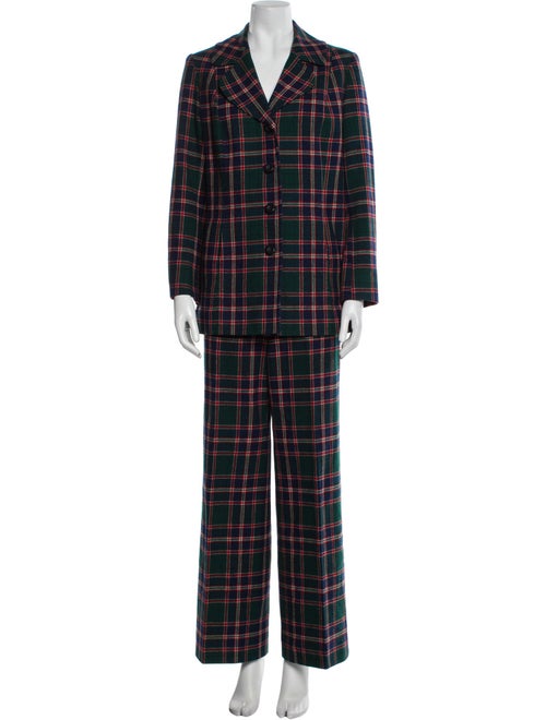Pendleton Virgin Wool Plaid Print Pantsuit