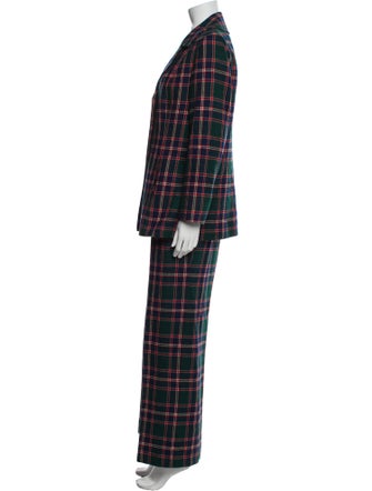 Pendleton Virgin Wool Plaid Print Pantsuit