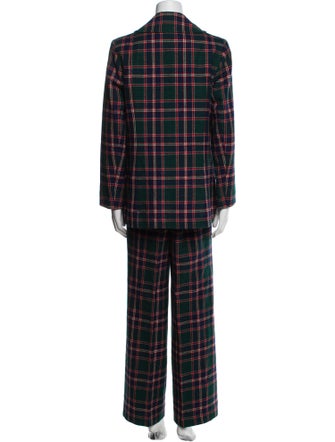 Pendleton Virgin Wool Plaid Print Pantsuit