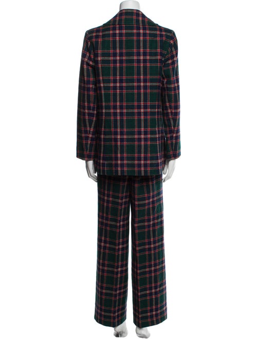 Pendleton Virgin Wool Plaid Print Pantsuit