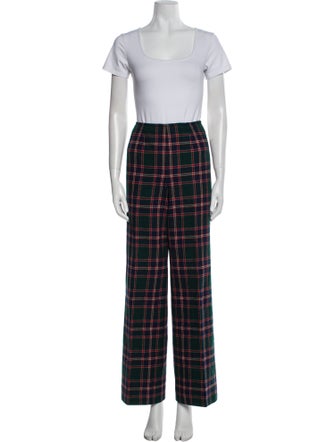 Pendleton Virgin Wool Plaid Print Pantsuit