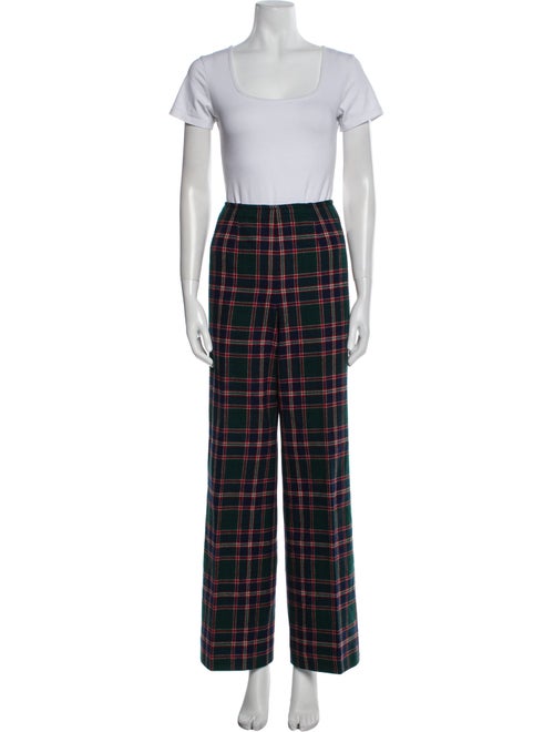 Pendleton Virgin Wool Plaid Print Pantsuit