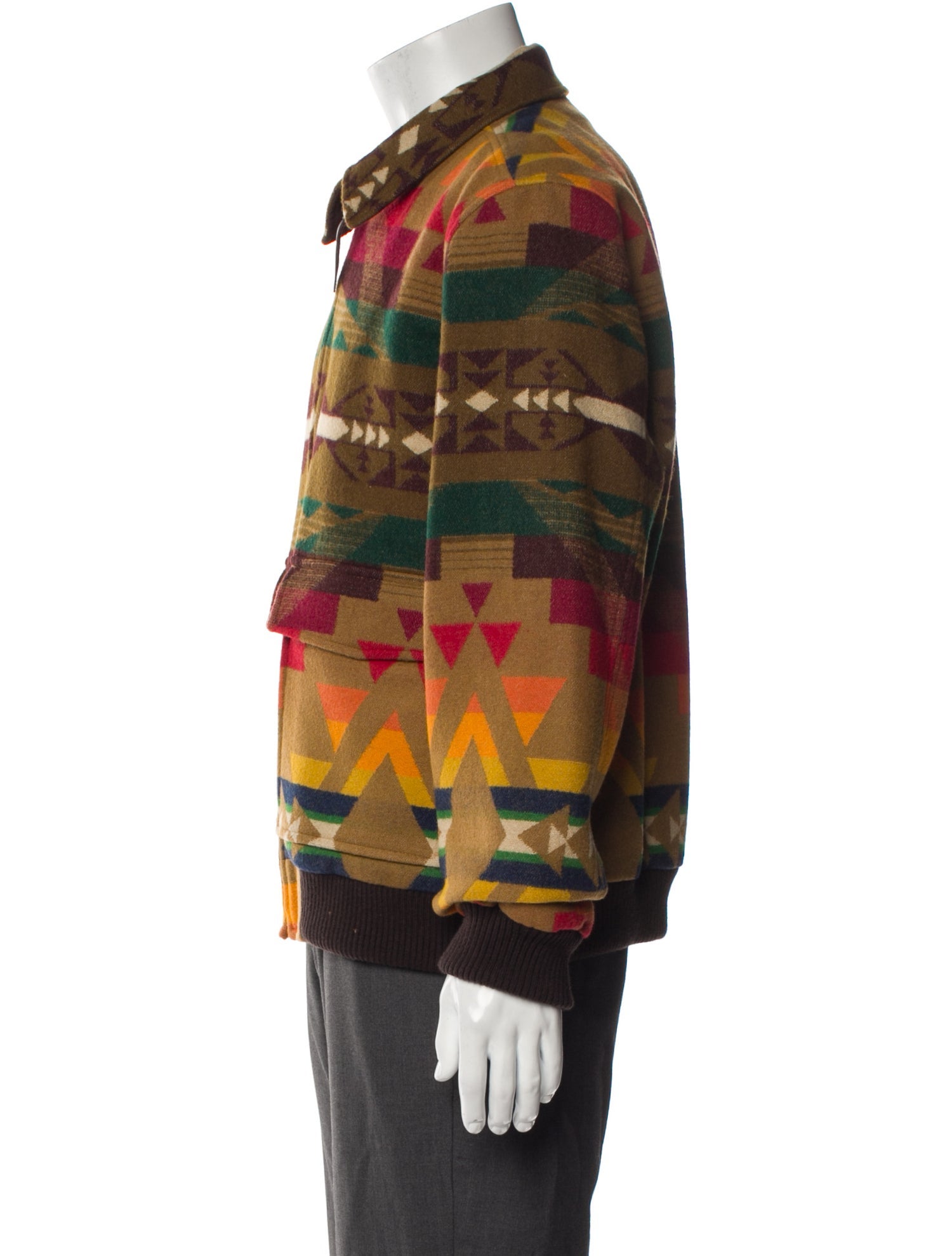 Pendleton Virgin Wool Plaid Print Utility Jacket