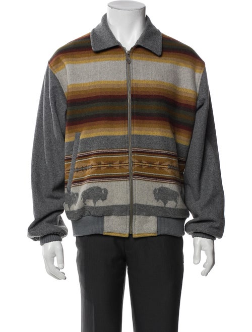 Pendleton Virgin Wool Striped Bomber Jacket