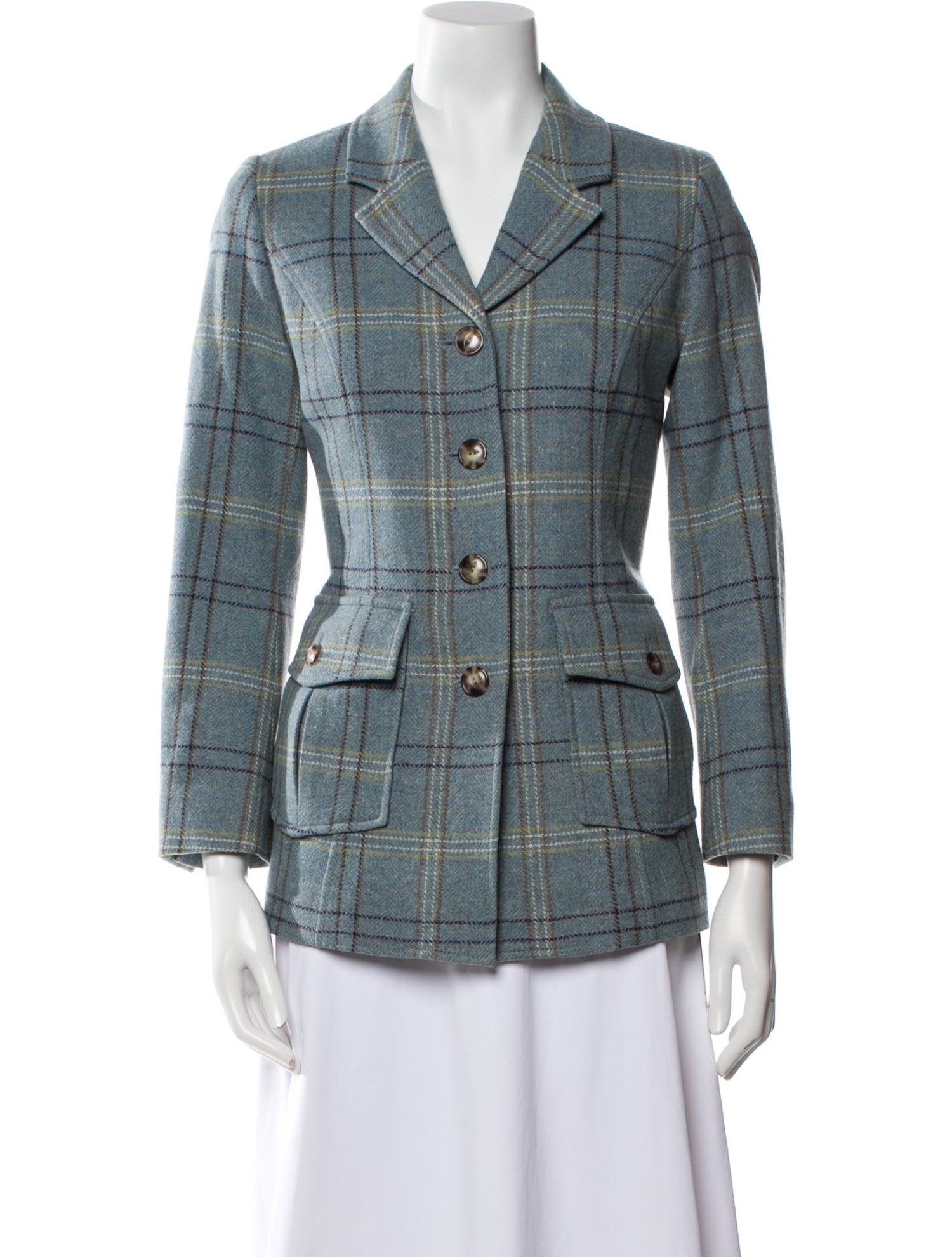 Pendleton Virgin Wool Plaid Print Blazer