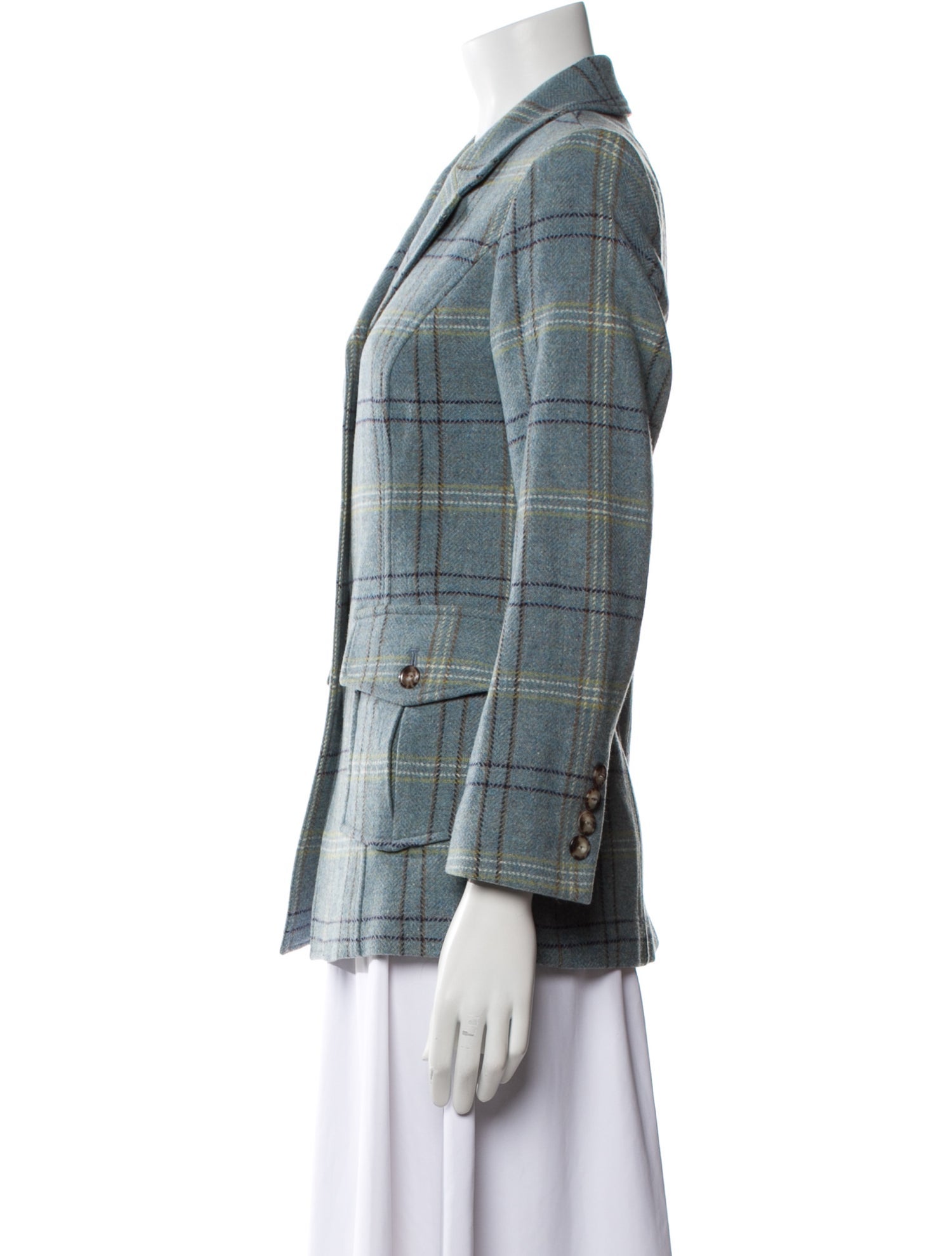 Pendleton Virgin Wool Plaid Print Blazer