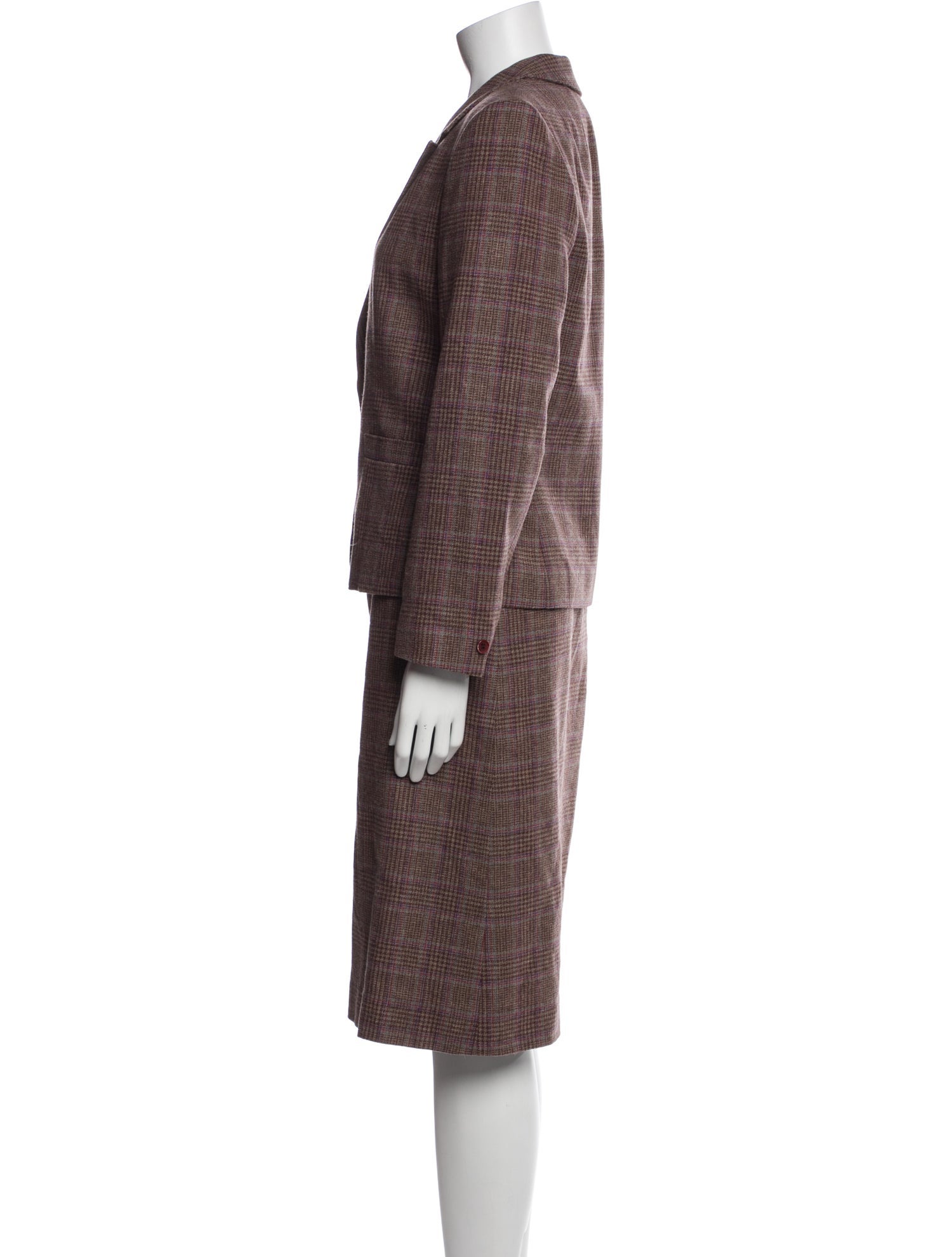Pendleton Virgin Wool Plaid Print Skirt Suit