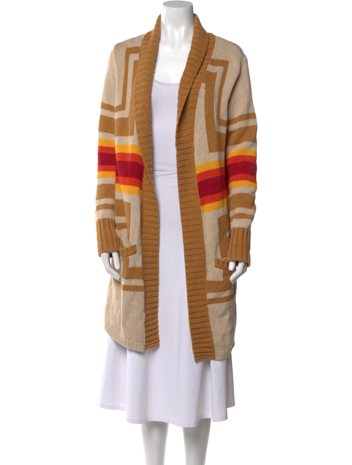 Pendleton Striped Open Front Sweater