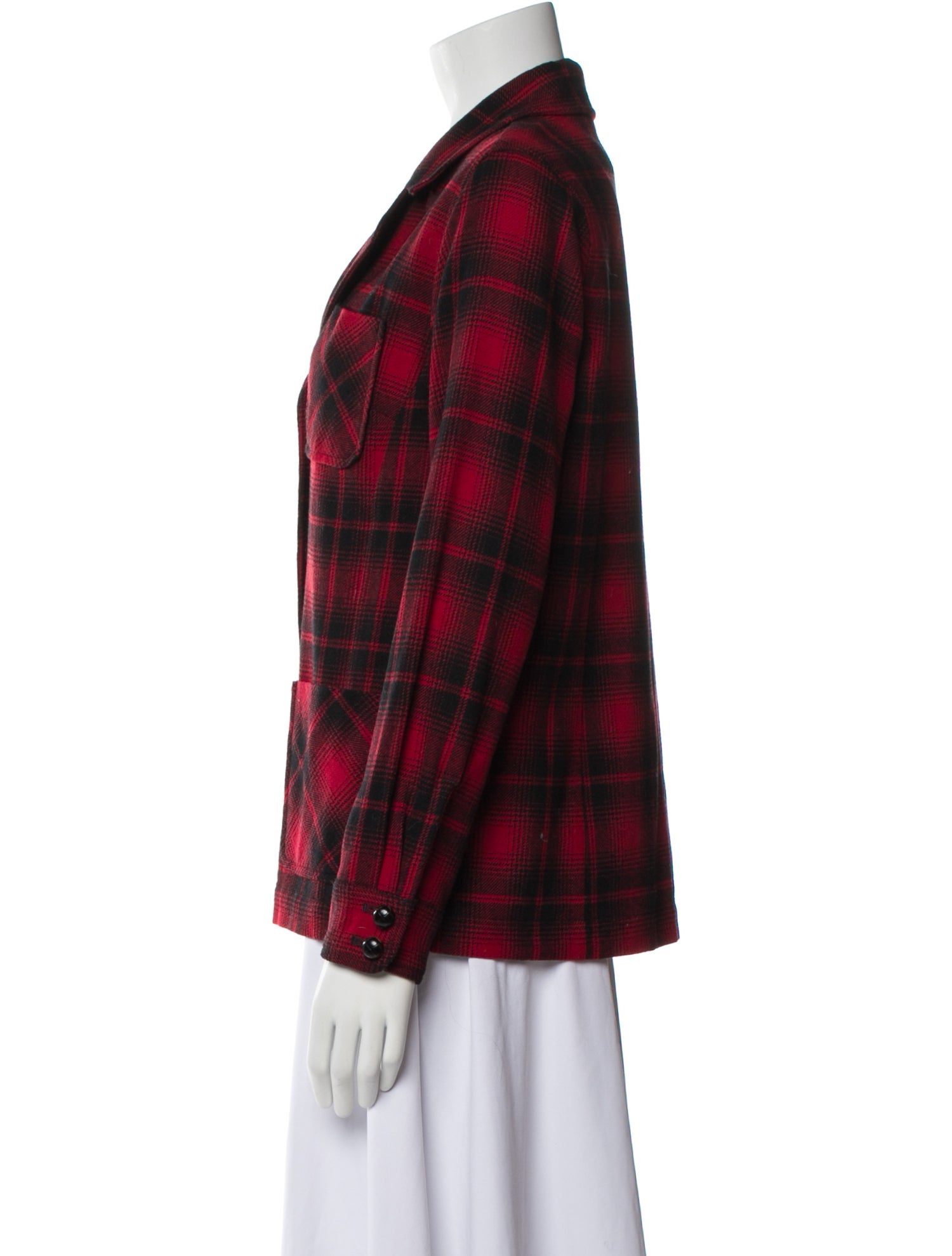 Pendleton Virgin Wool Plaid Print Blazer