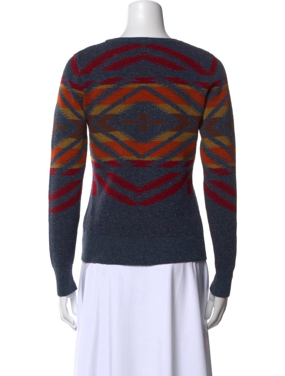 Pendleton Lambswool Sweater Blue Printed Long Sle… - image 3