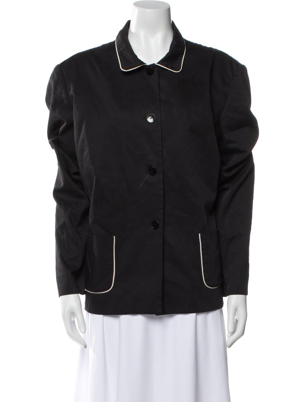 Pendleton Bomber Jacket Black Pointed Collar - image 1