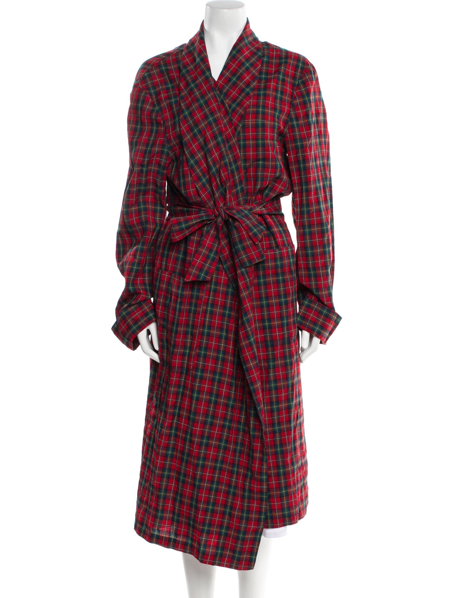 Pendleton Virgin Wool Plaid Print Trench Coat