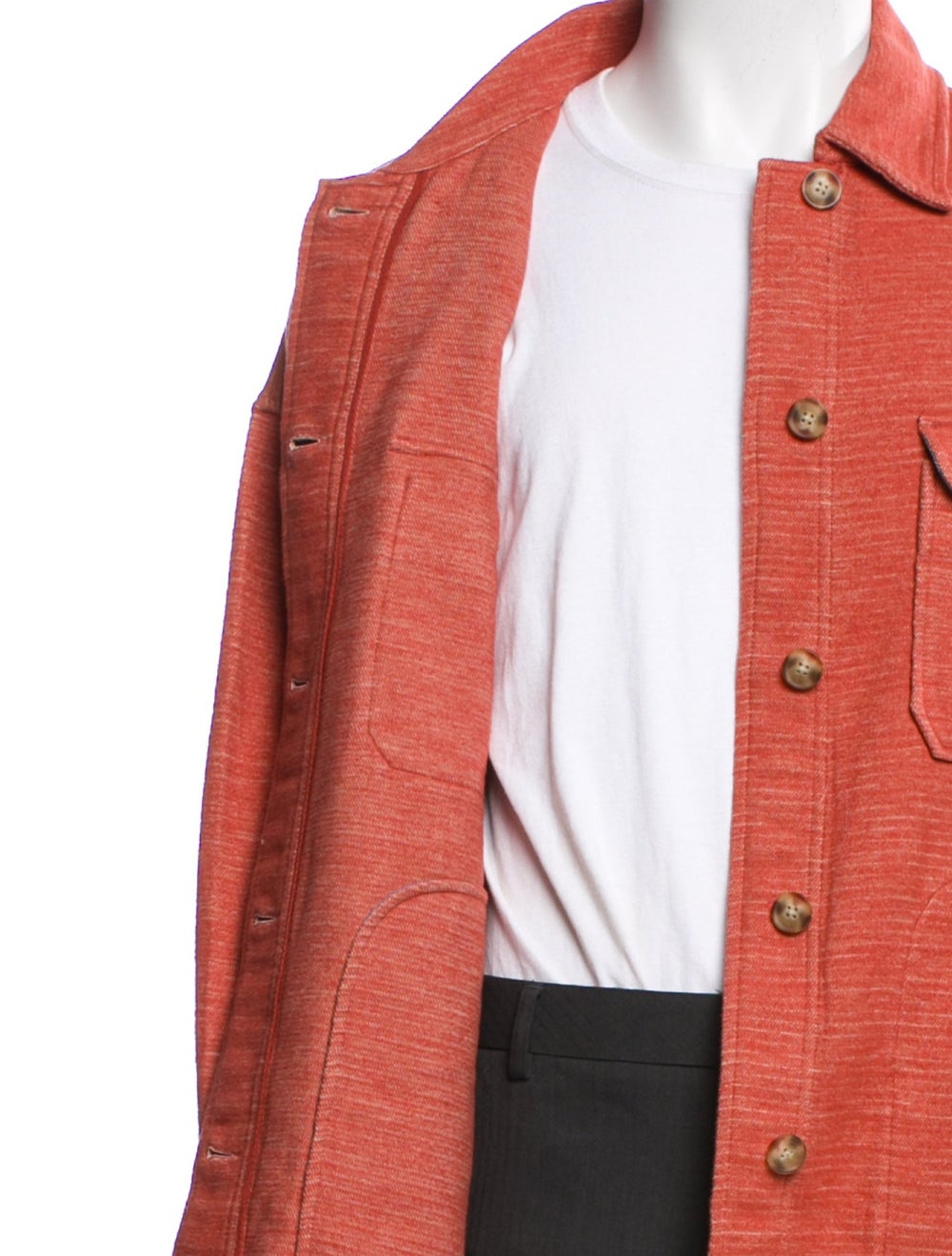 Pendleton Trucker Jacket Orange Woven Lining Spre… - image 4