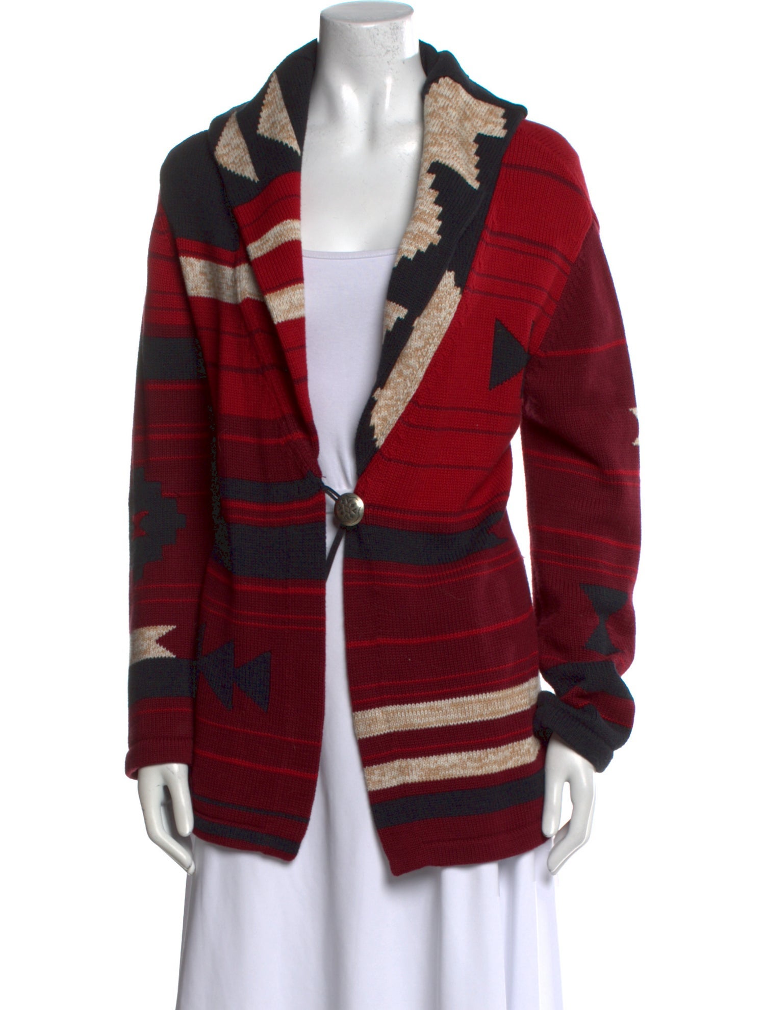 Pendleton Striped Plunge Neckline Sweater