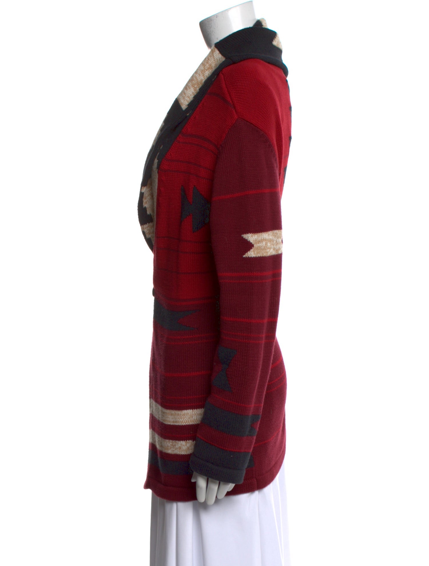 Pendleton Striped Plunge Neckline Sweater