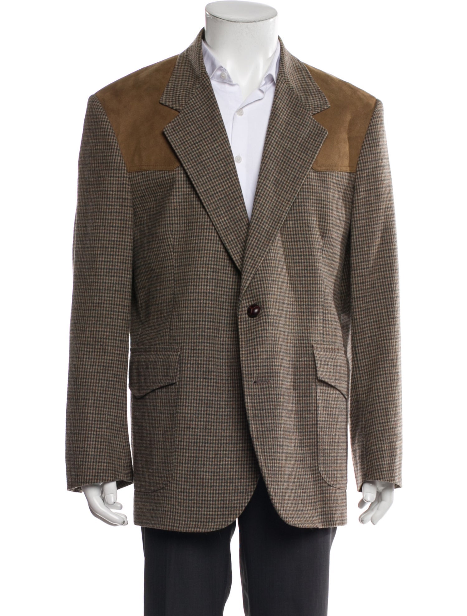 Pendleton Wool Houndstooth Print Blazer