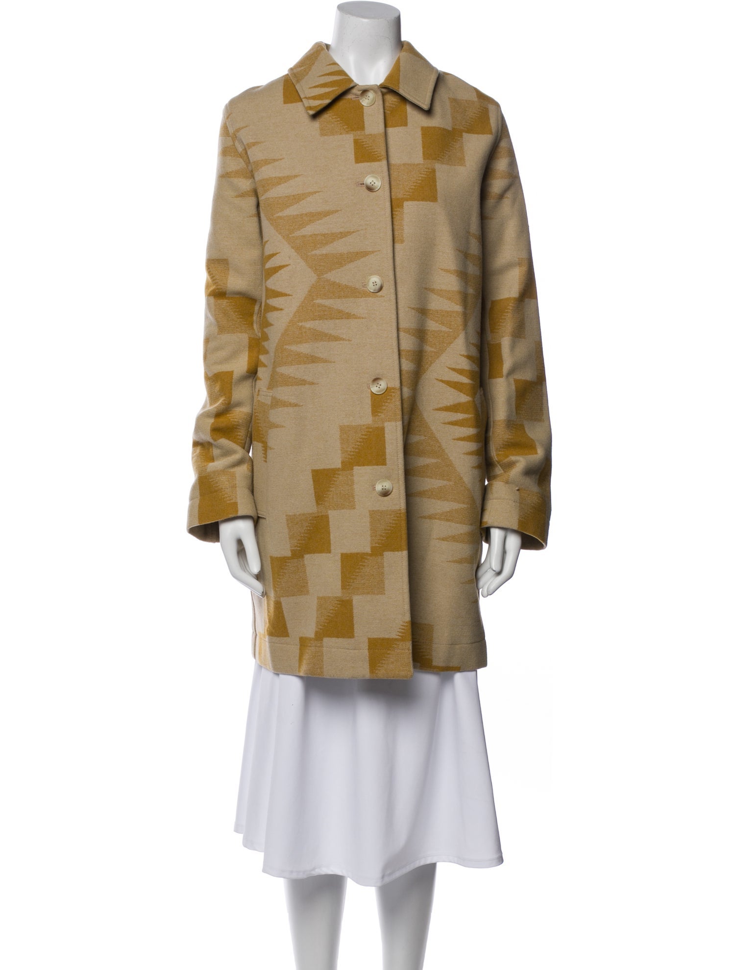 Pendleton Virgin Wool Printed Trench Coat