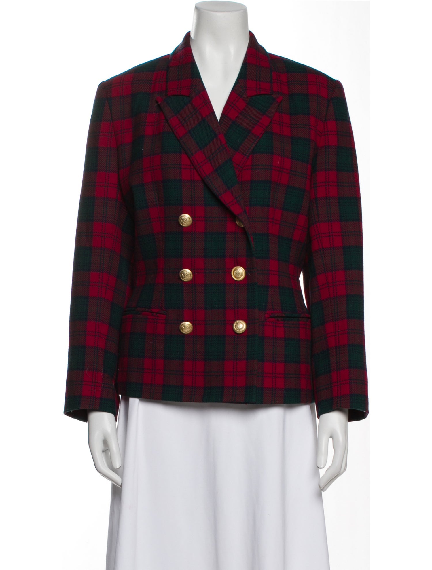 Pendleton Virgin Wool Plaid Print Blazer