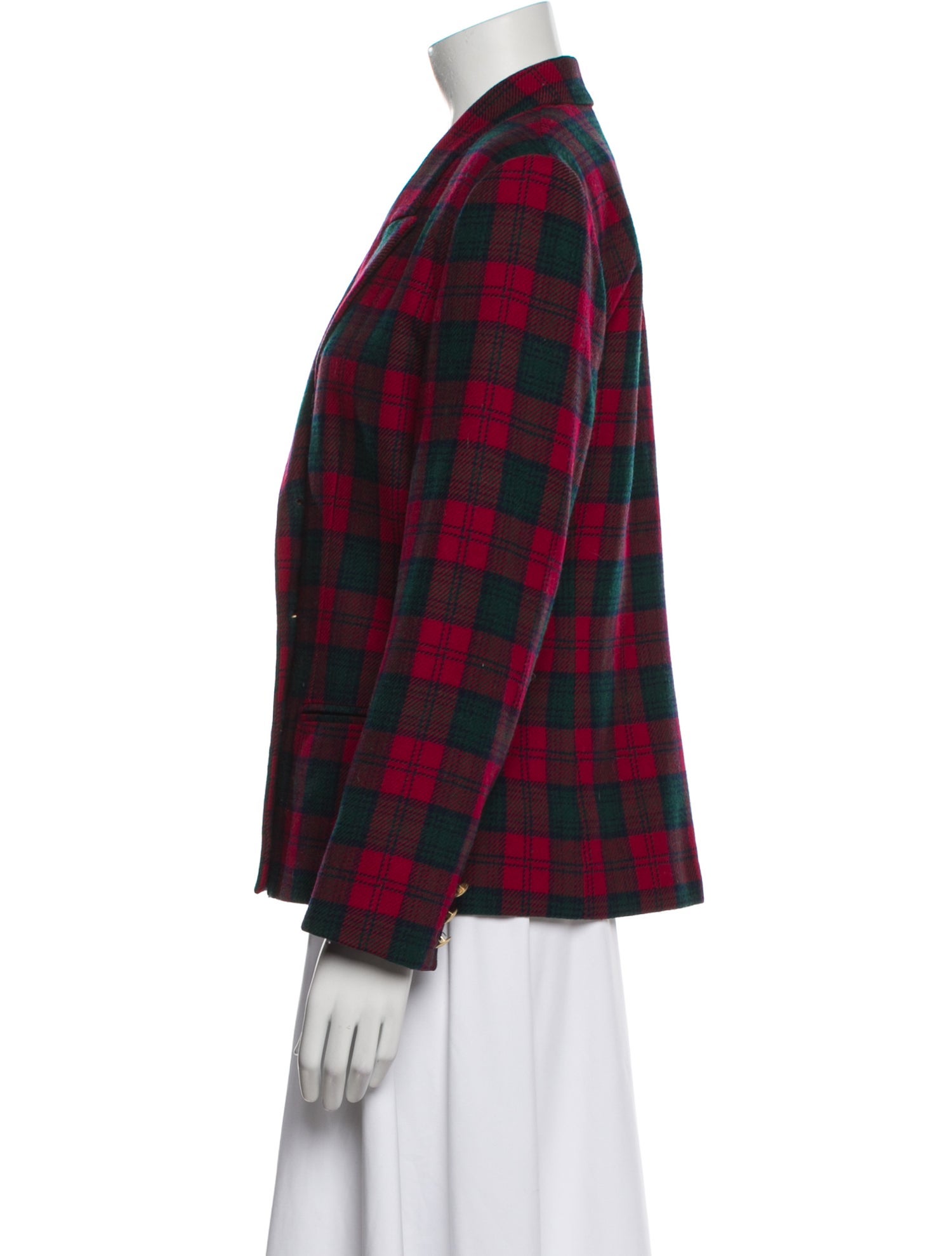 Pendleton Virgin Wool Plaid Print Blazer