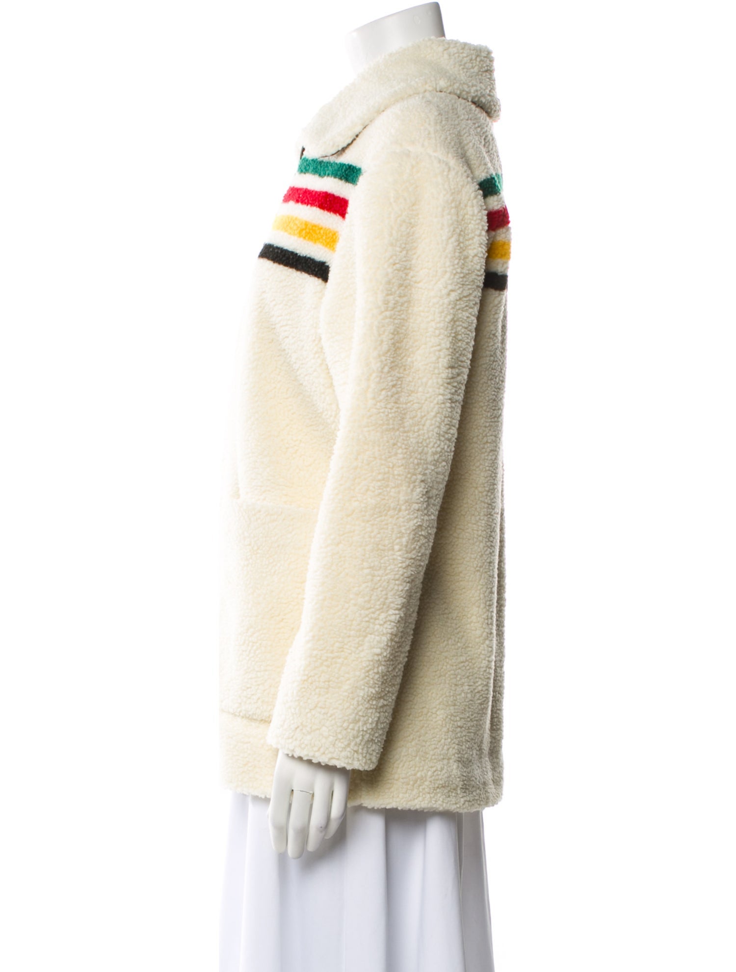 Pendleton Striped Faux Fur Jacket