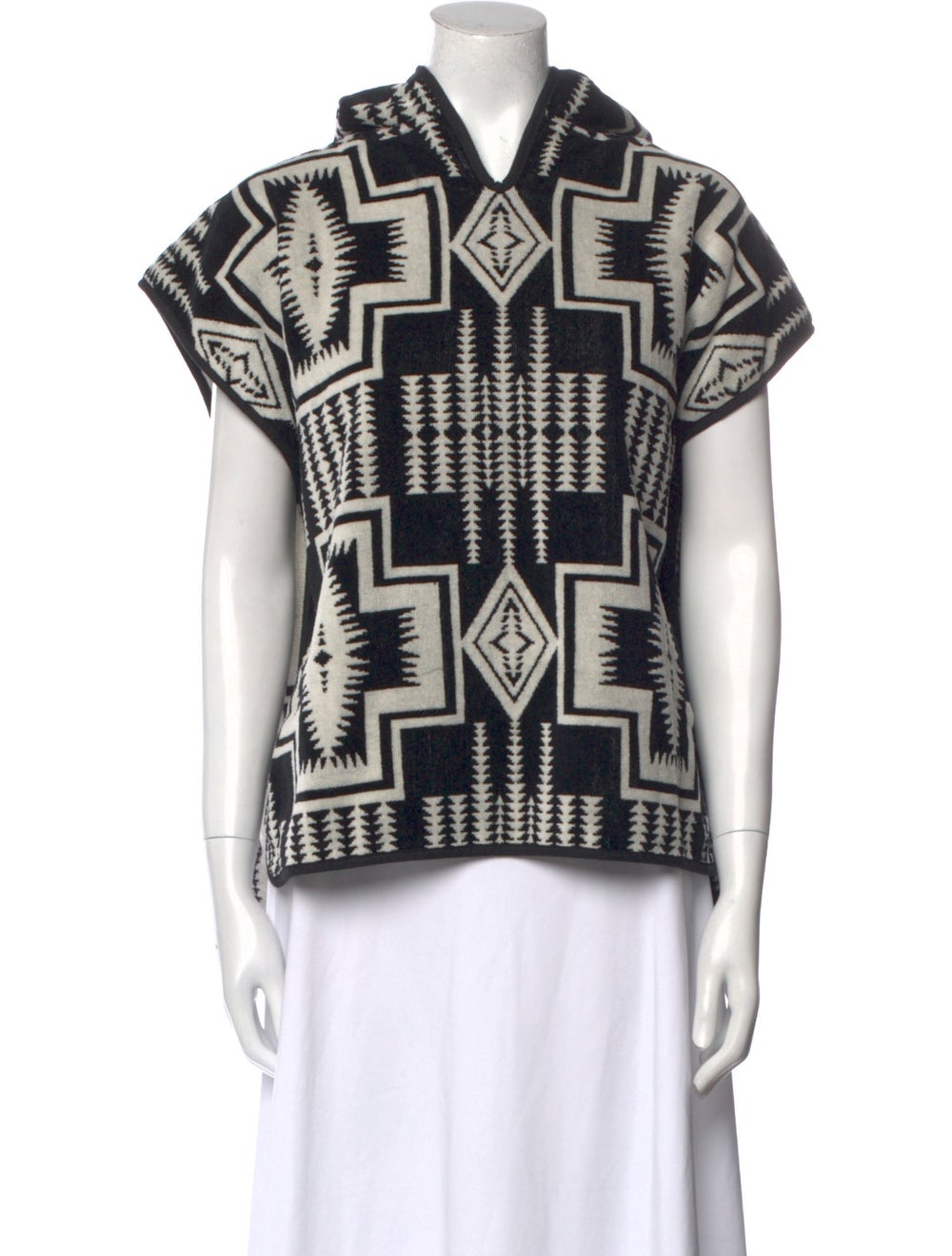 Pendleton Pullover Black Printed Short Sleeve wit… - image 1