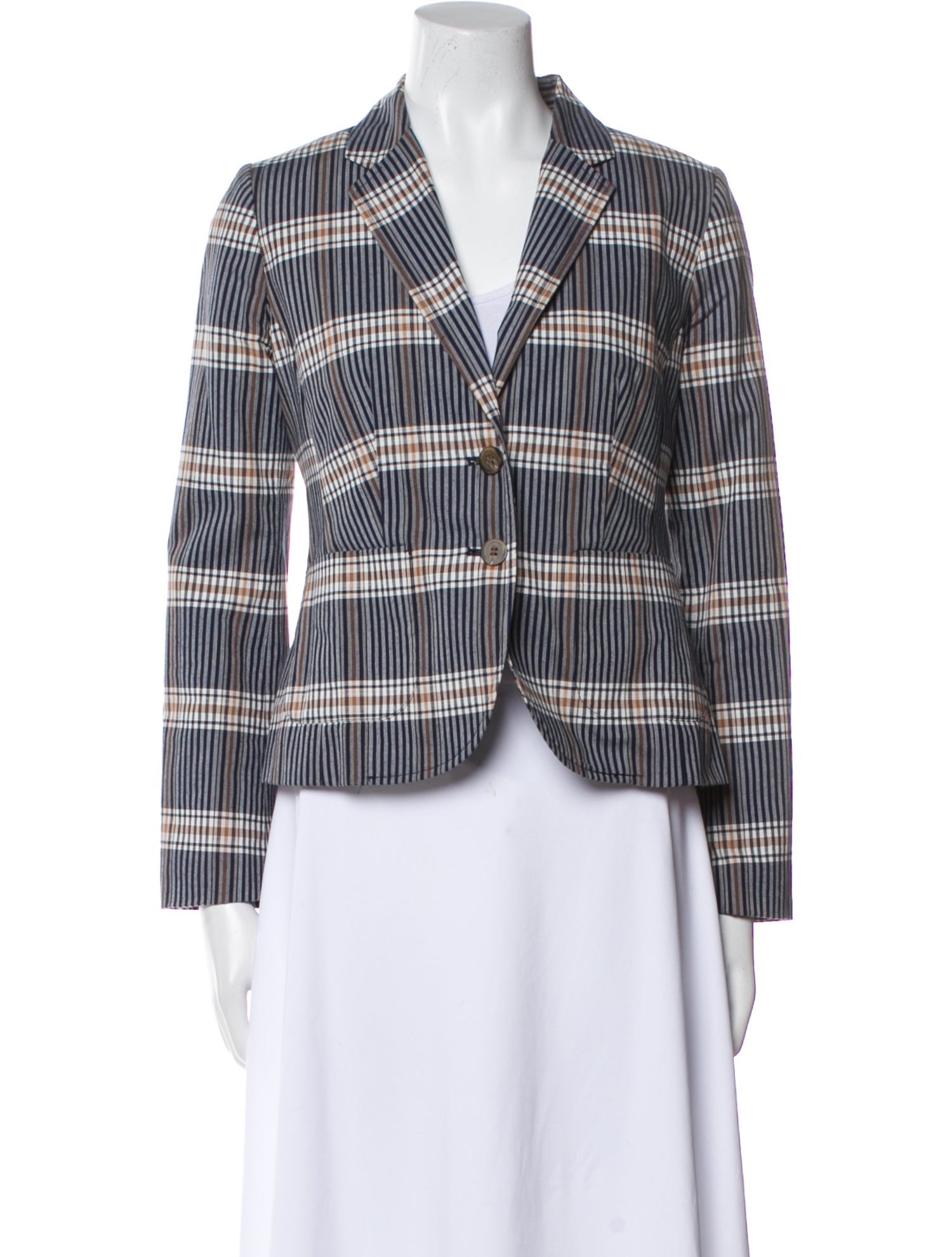 Pendleton Plaid Print Blazer
