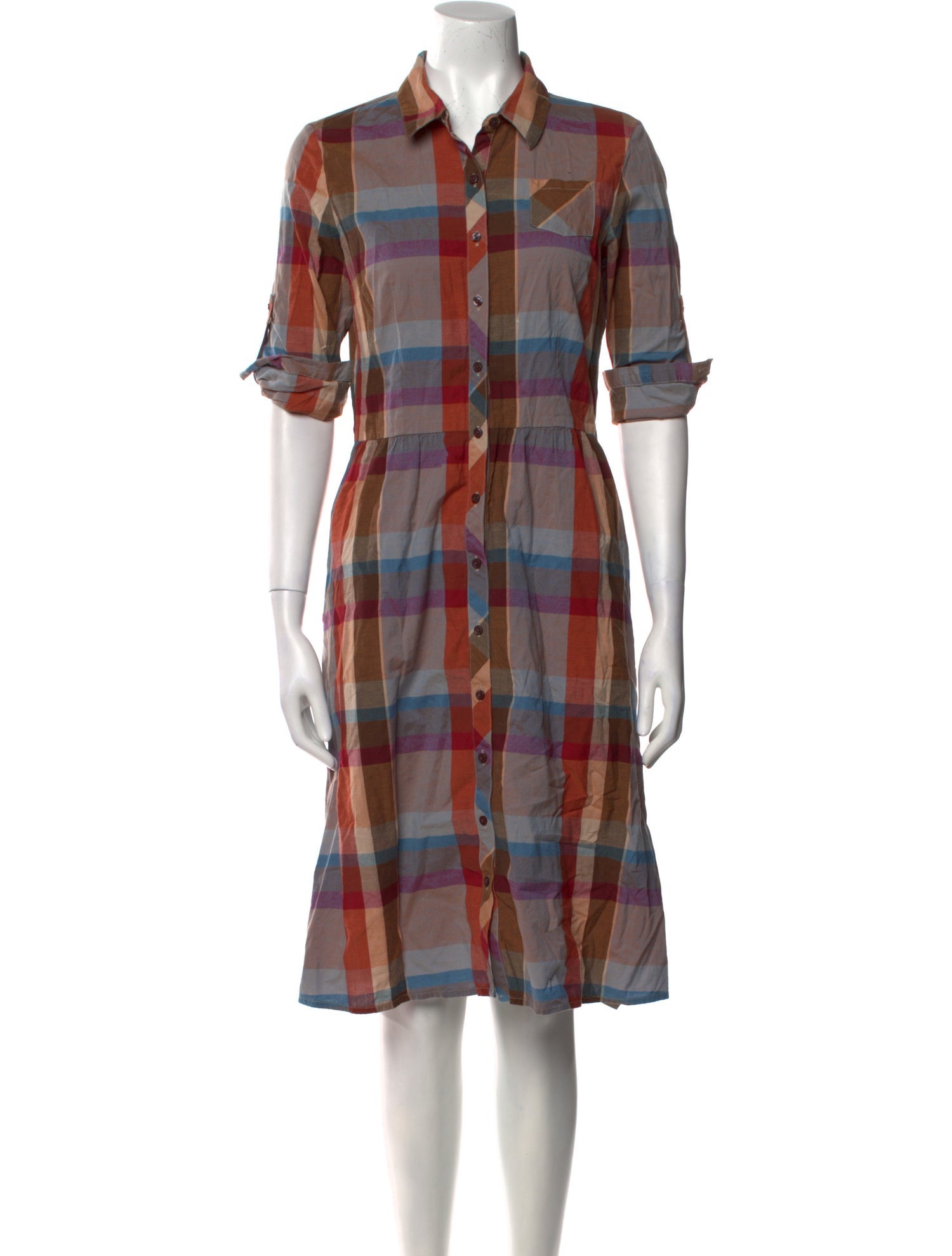Pendleton Plaid Print Midi Length Dress