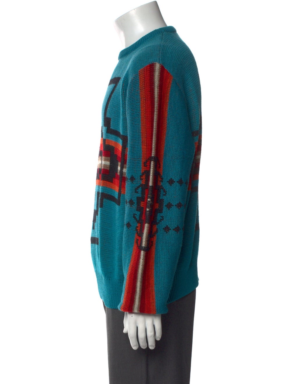Pendleton Virgin Wool Pullover Blue Striped Long … - image 2