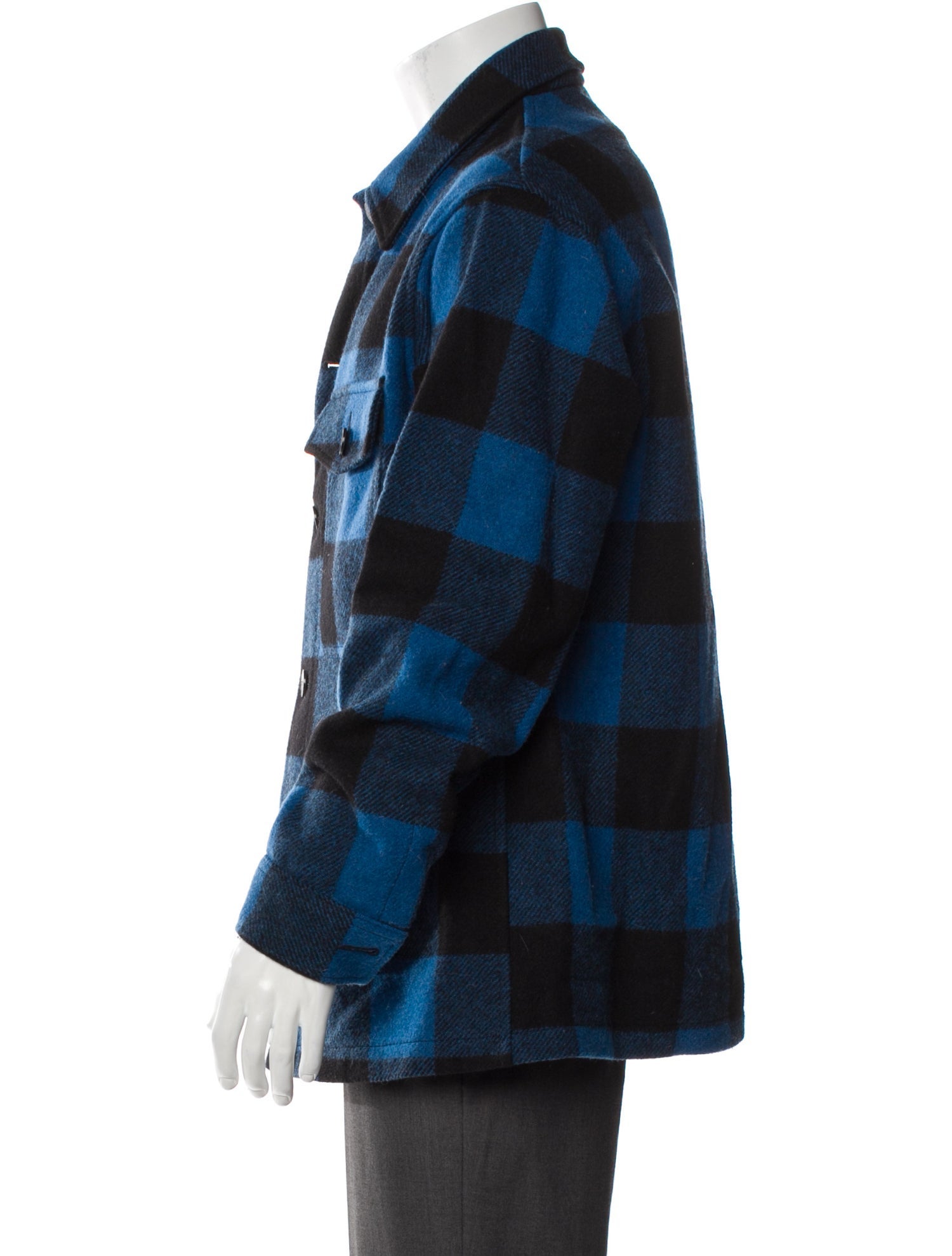Pendleton Virgin Wool Plaid Print Denim Jacket
