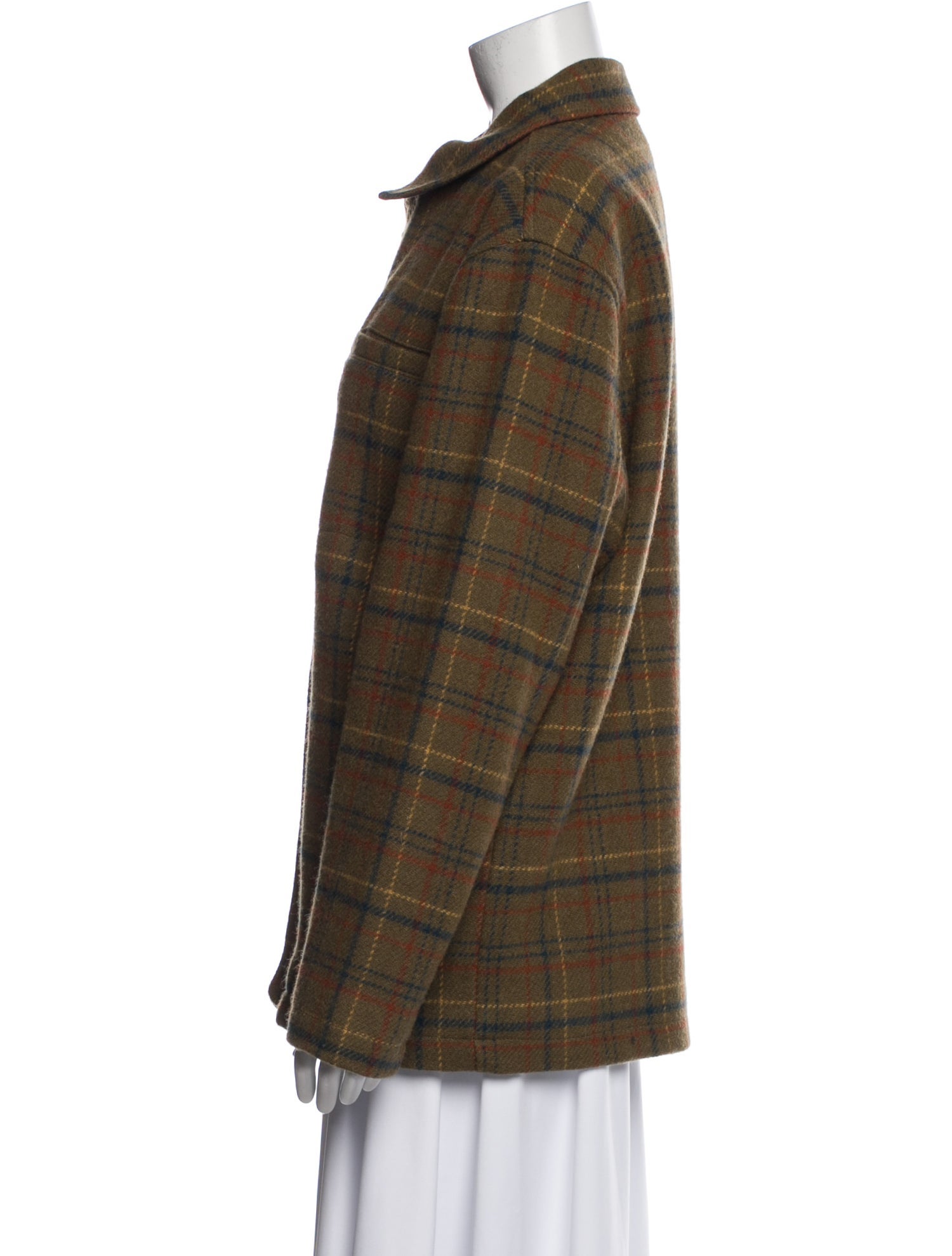 Pendleton Virgin Wool Plaid Print Utility Jacket