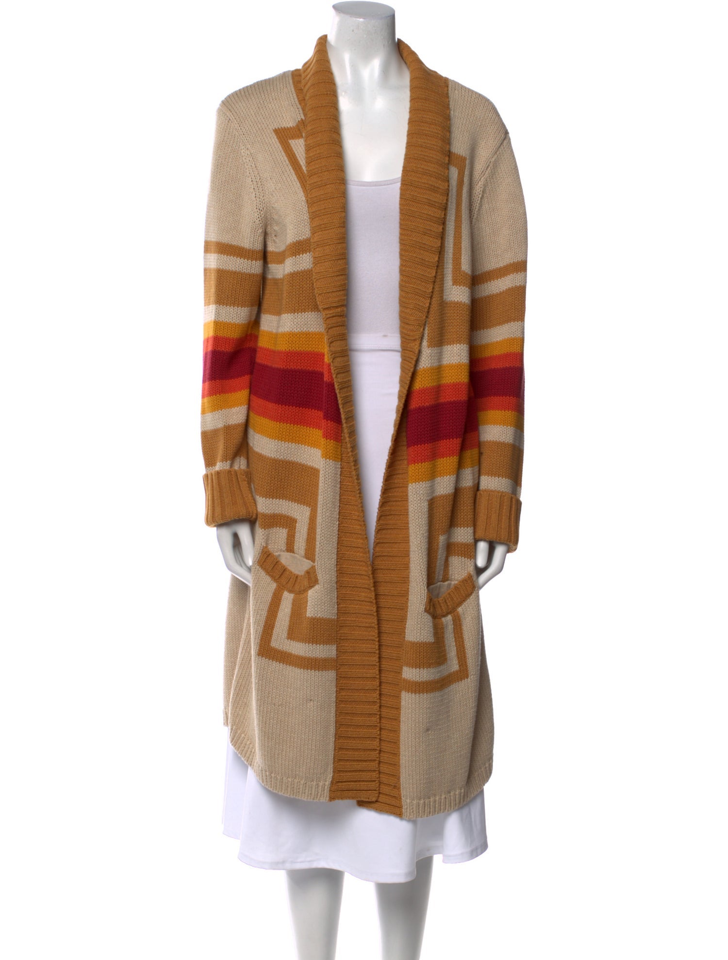 Pendleton Striped Open Front Sweater