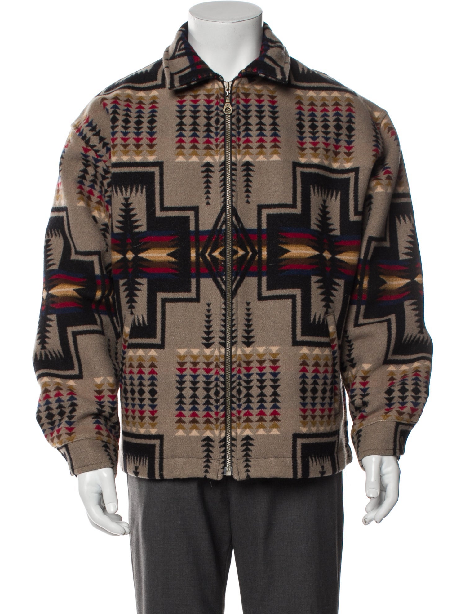 Pendleton Wool Plaid Print Trucker Jacket