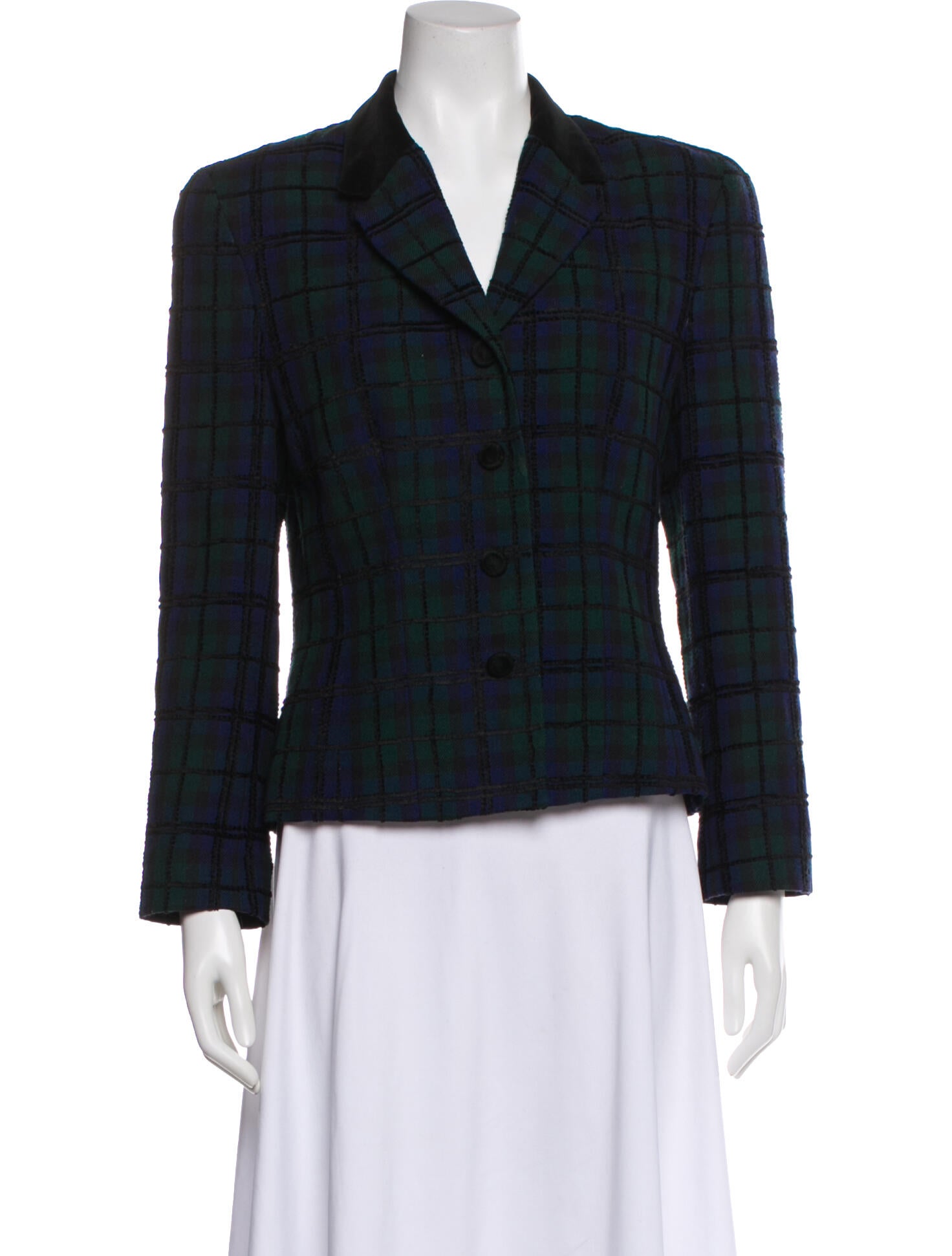 Pendleton Wool Plaid Print Blazer