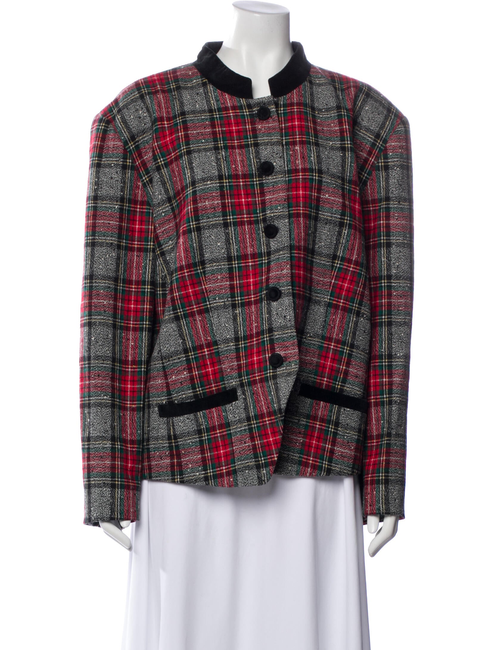 Pendleton Wool Plaid Print Evening Jacket