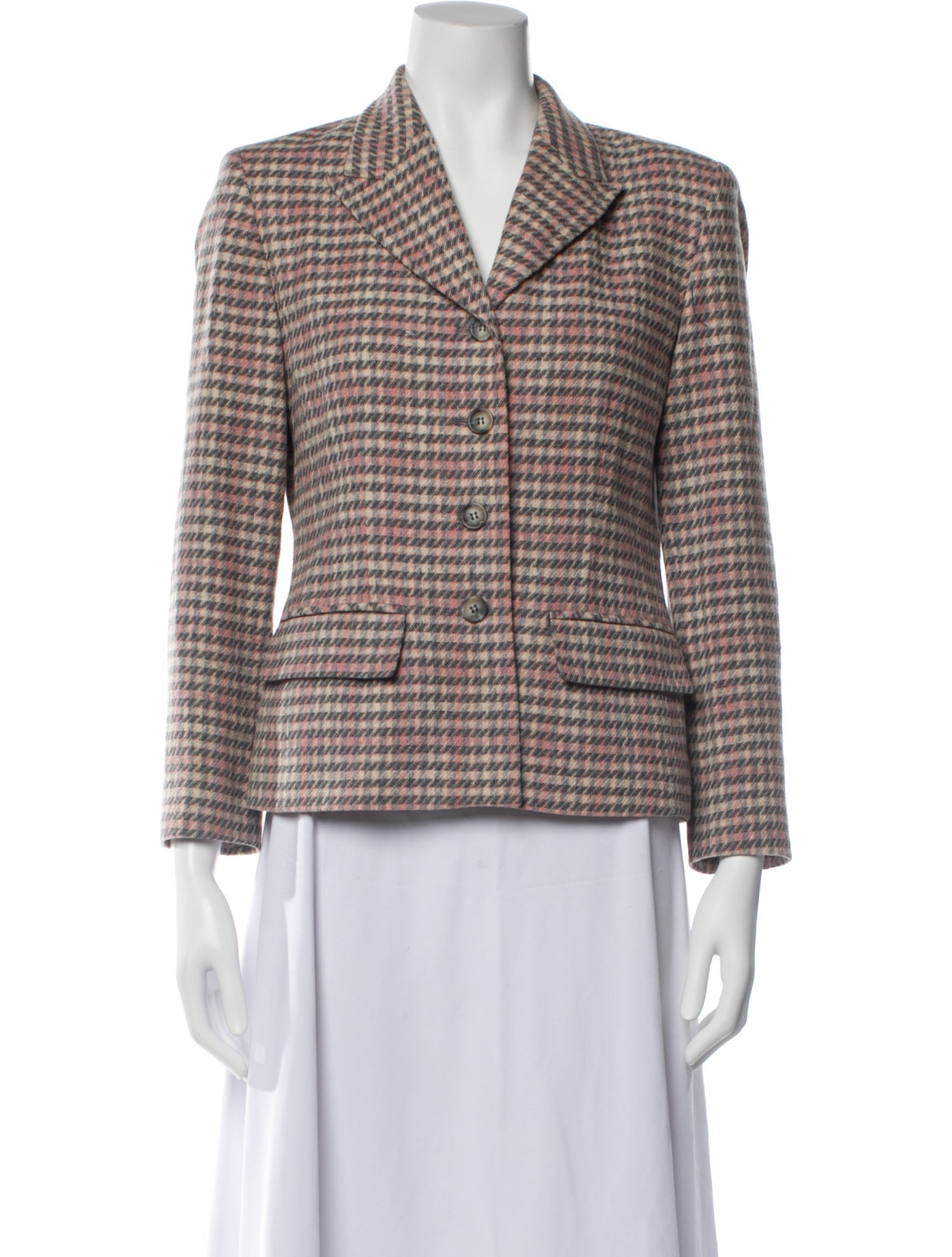 Pendleton Wool Houndstooth Print Blazer