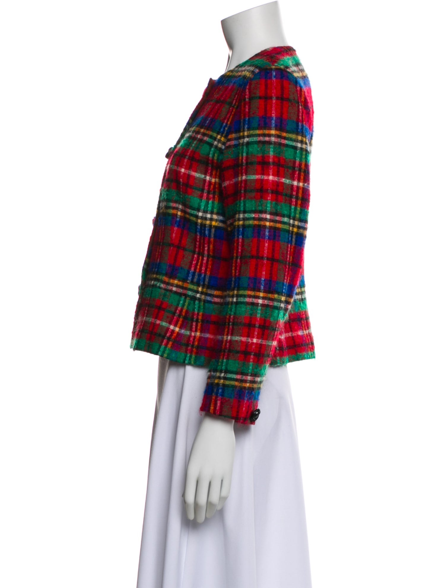 Pendleton Virgin Wool Plaid Print Evening Jacket