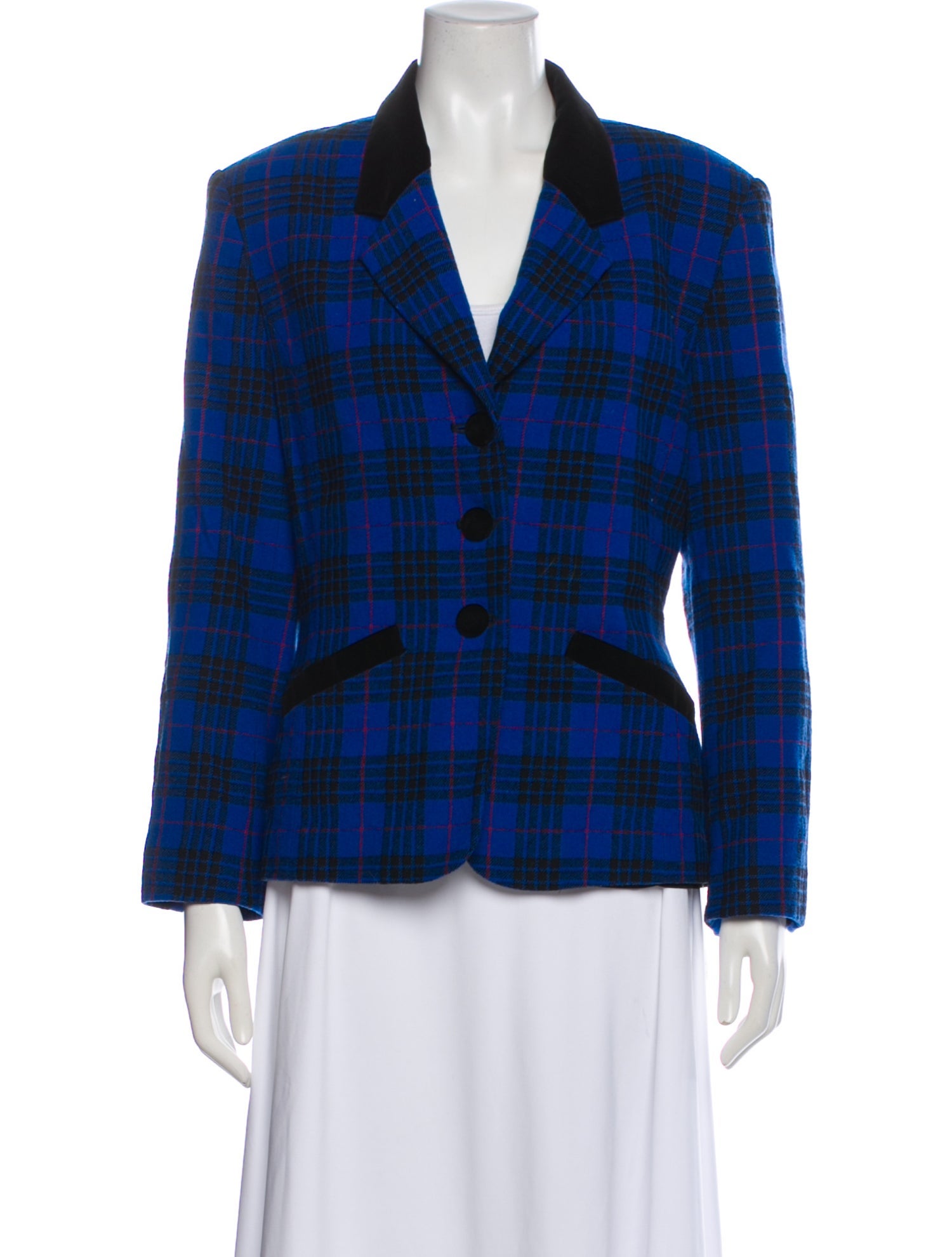 Pendleton Virgin Wool Plaid Print Blazer