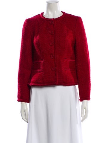 Pre-owned Pendleton Virgin Wool Tweed Pattern Evening Jacket In Red