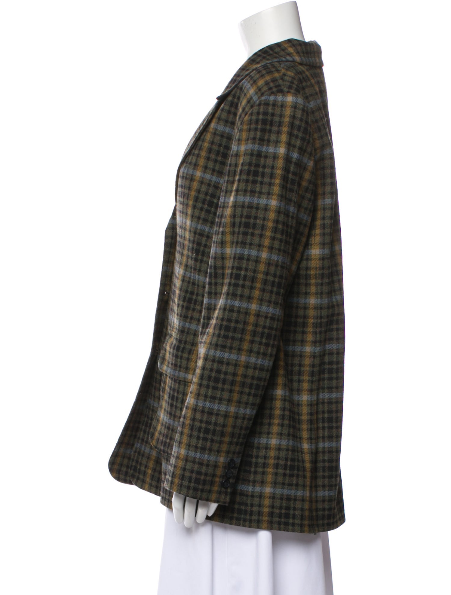 Pendleton Virgin Wool Plaid Print Blazer