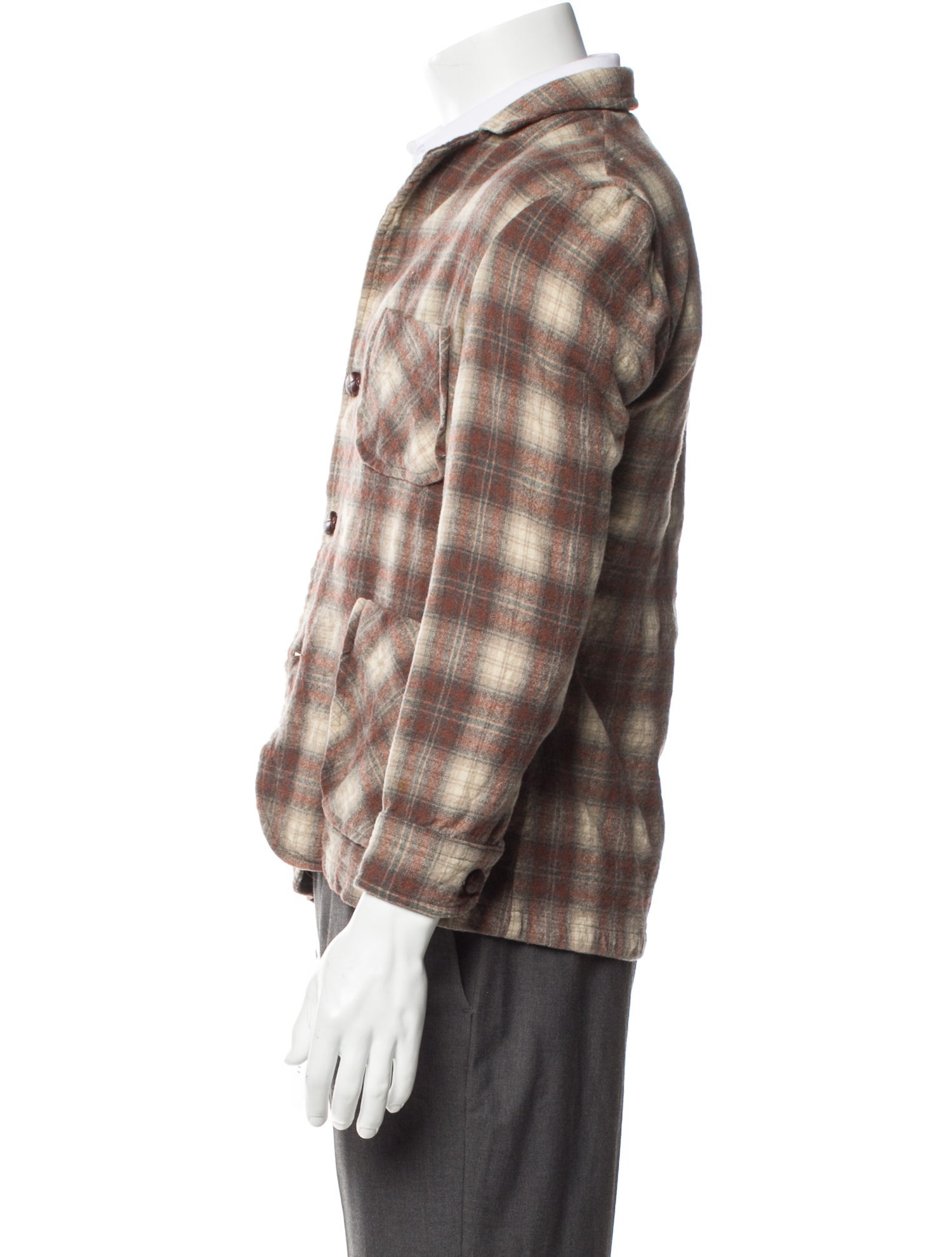 Pendleton Virgin Wool Plaid Print Utility Jacket