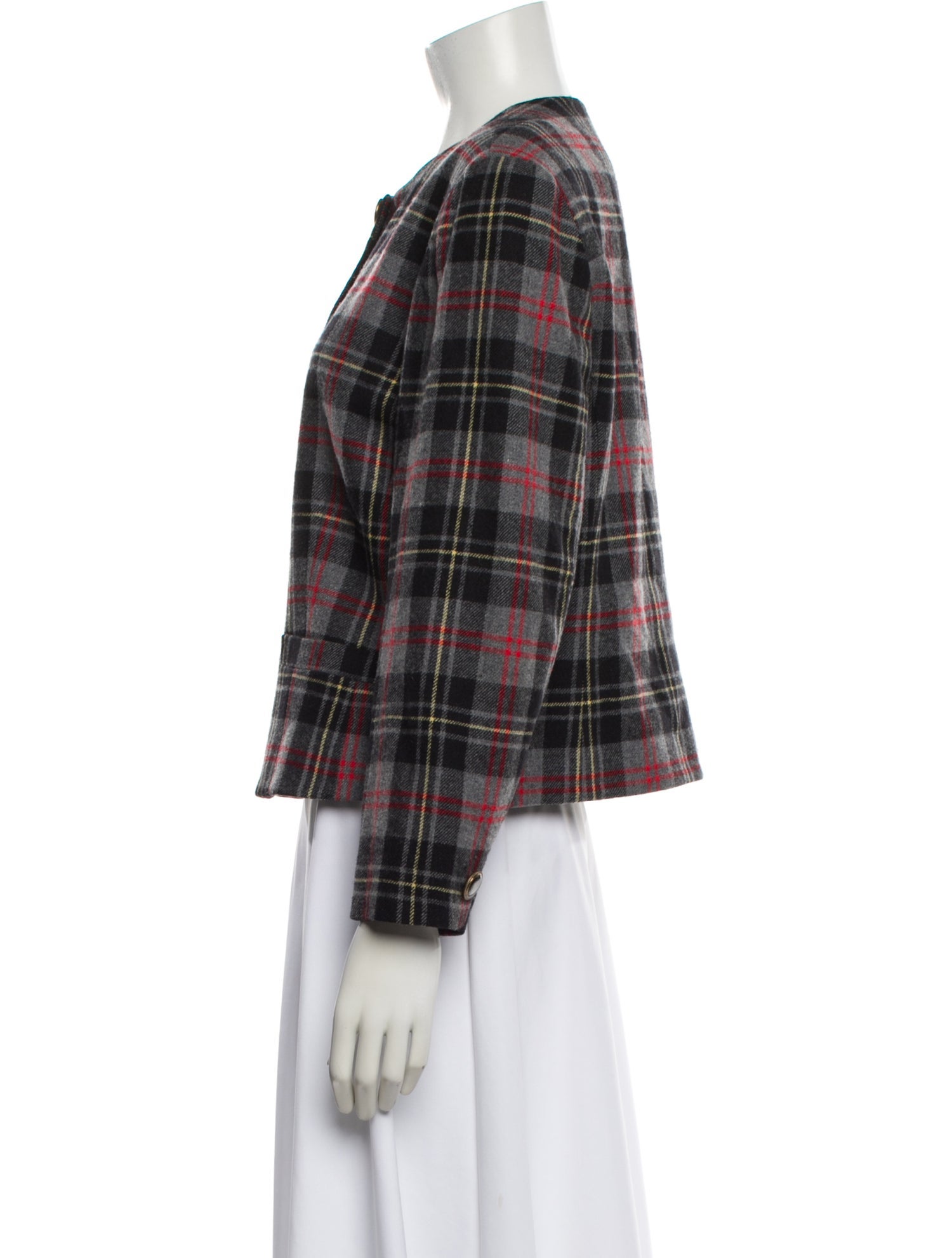 Pendleton Virgin Wool Plaid Print Evening Jacket