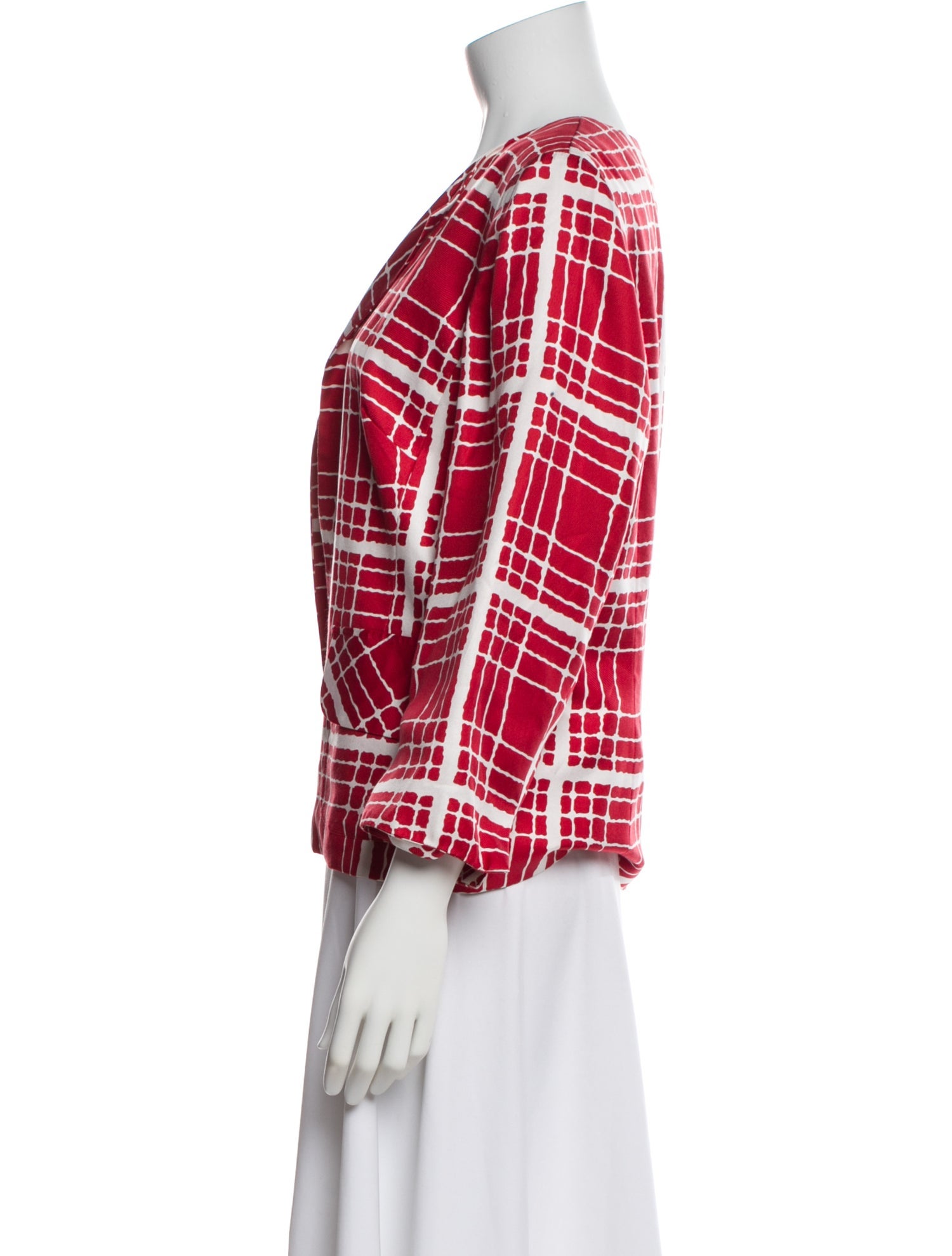 Pendleton Silk Plaid Print Blazer