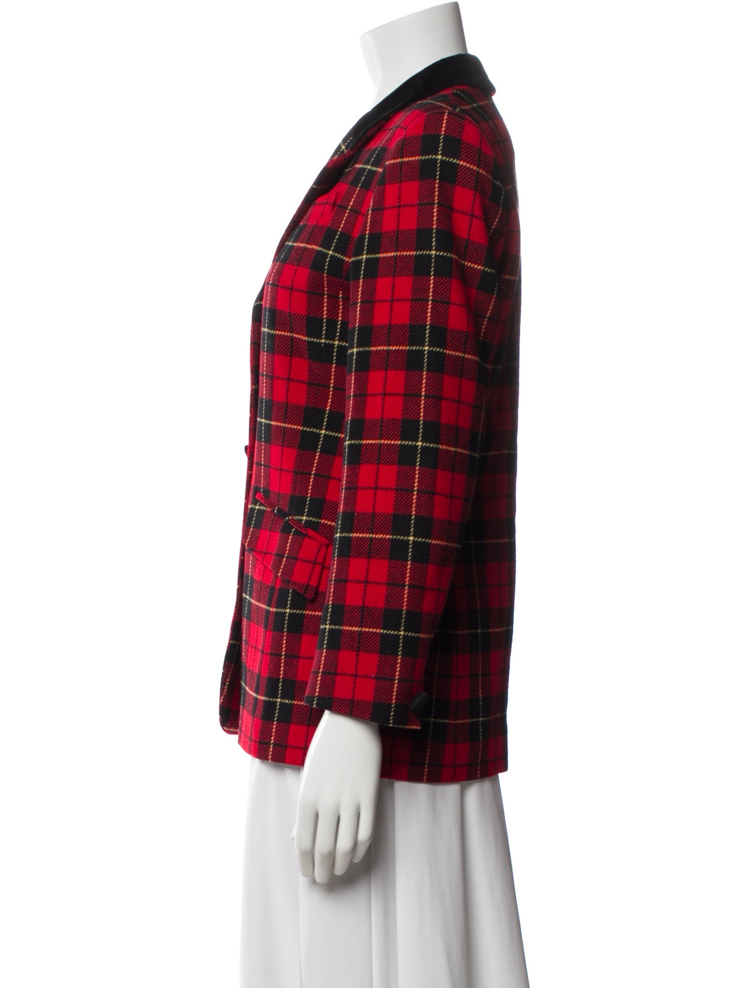 Pendleton Virgin Wool Plaid Print Blazer