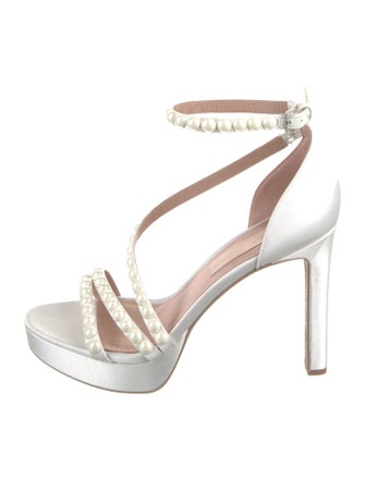 Pnina Tornai Satin Crystal Embellishments Sandals