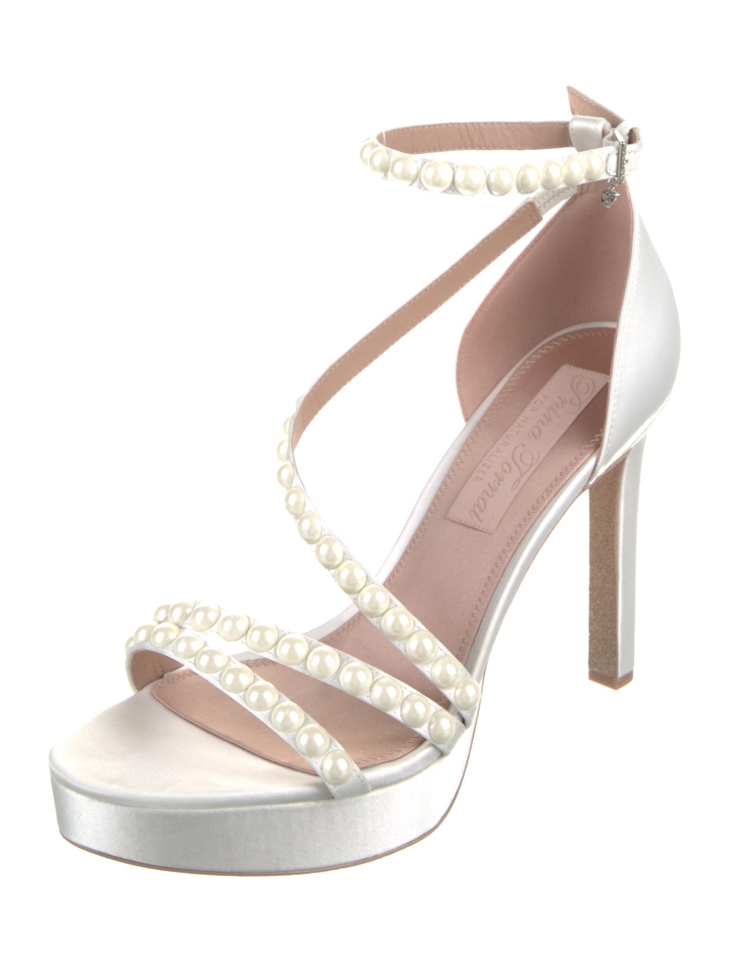 Pnina Tornai Satin Crystal Embellishments Sandals