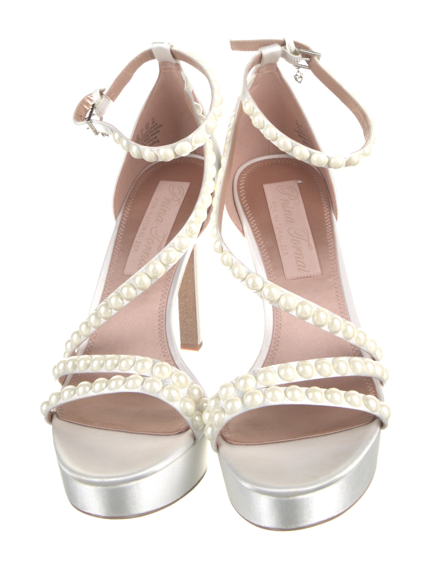 Pnina Tornai Satin Crystal Embellishments Sandals