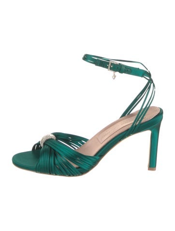 Pnina Tornai Sandals Satin Crystal Embellishments 6