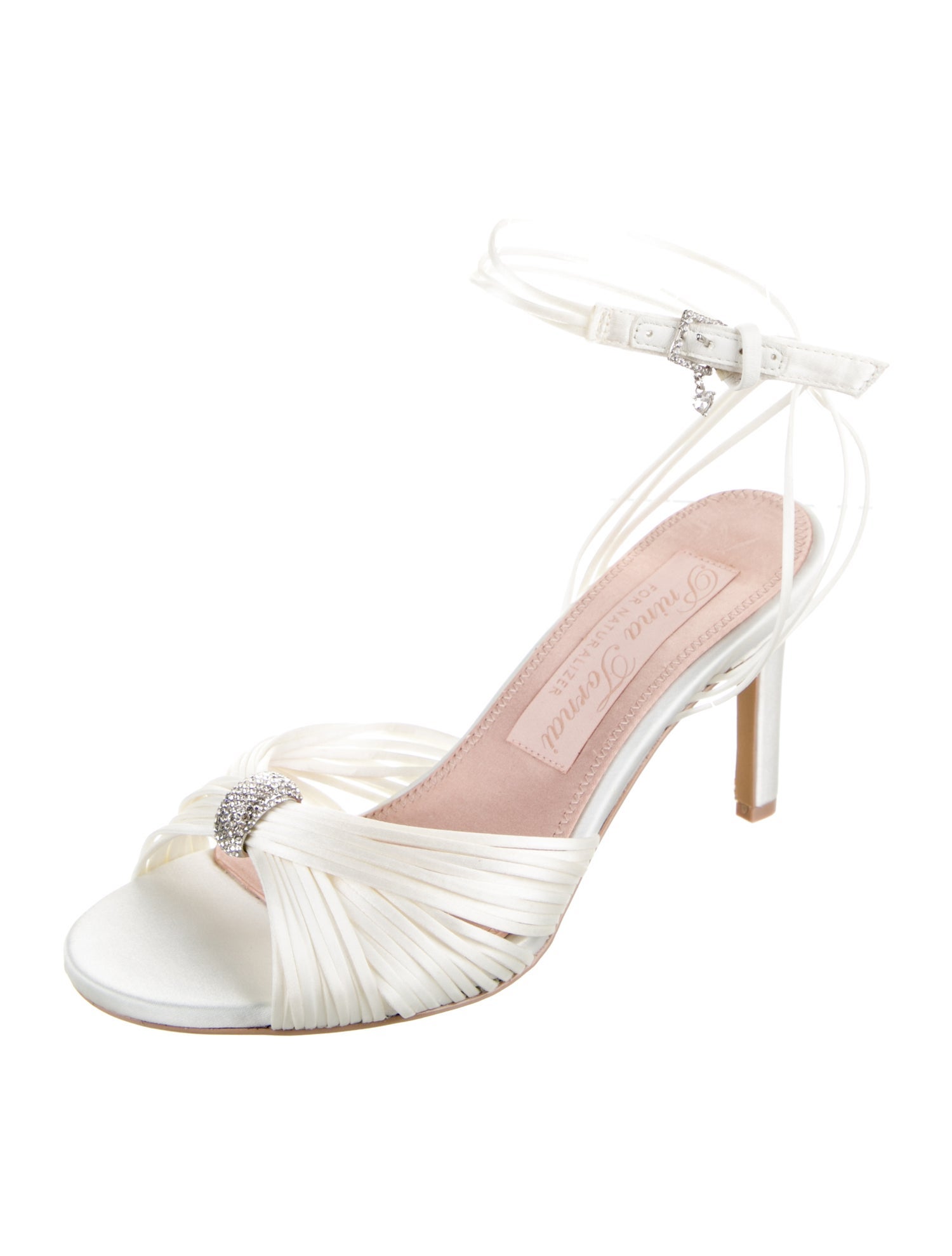 Pnina Tornai Satin Crystal Embellishments Sandals