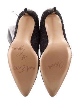 Pnina Tornai Suede Crystal Embellishments Boots