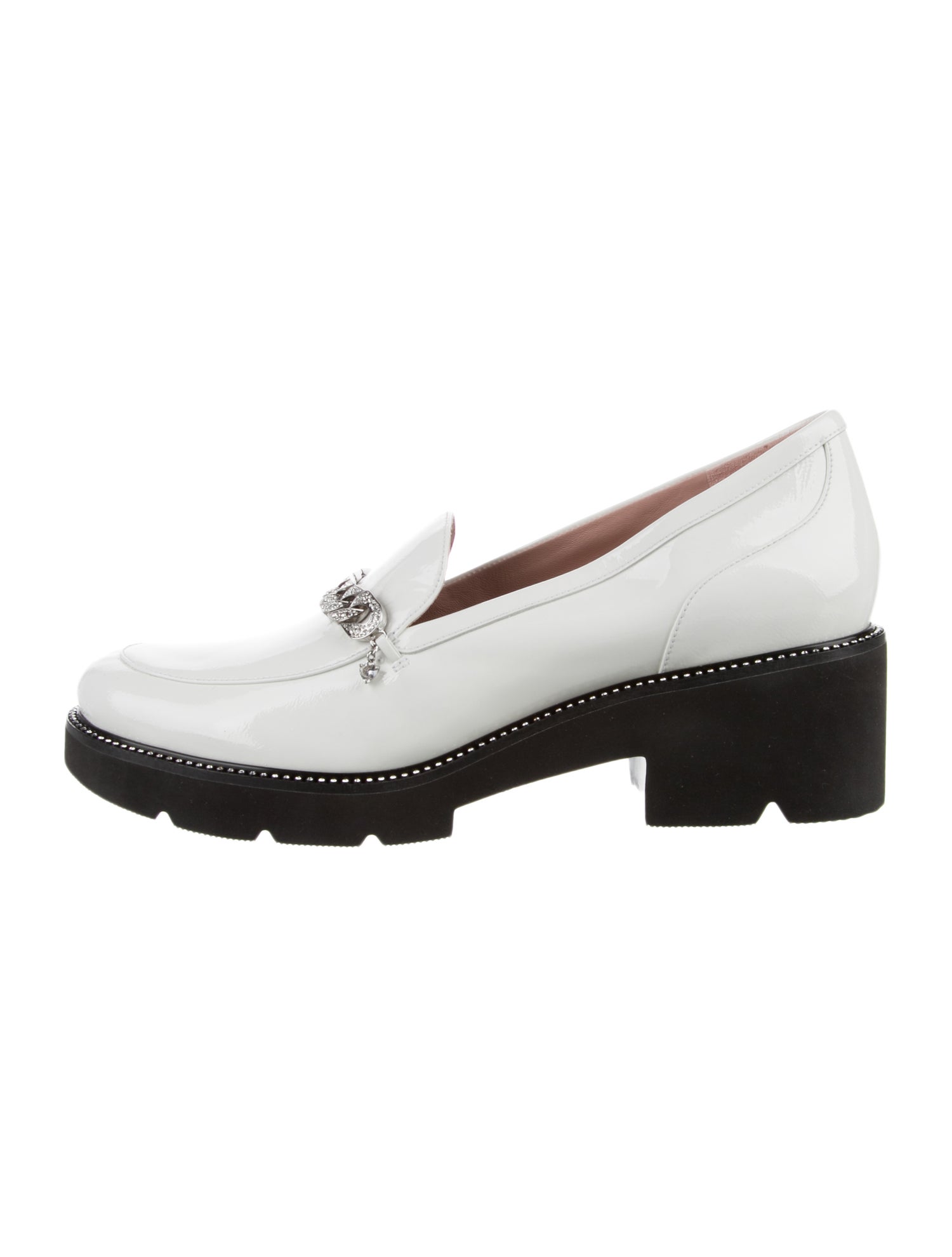 Pnina Tornai Patent Leather Crystal Embellishments Loafers